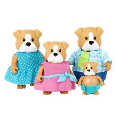 خانواده 4 نفری سگ های Li'l Woodzeez مدل Woofington Bulldogs, image 