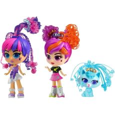 پک 3 تایی عروسک های دو قلو با موی جادویی Curli Girls مدل Color Magic, image 3