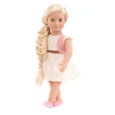 عروسک 46 سانتی OG گیسو (با رشدمو) مدل Phoebe با جلیقه بافتنی صورتی, image 4