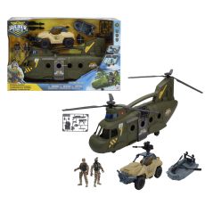 ست بازی هلیکوپتر شینوک ماشین و قایق جنگی سربازهای Soldier Force, image 
