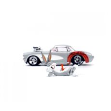 ماشین فلزی 1957 Chevrolet Corvette و فیگور فلزی باگزبانی با مقیاس 1:24, image 8