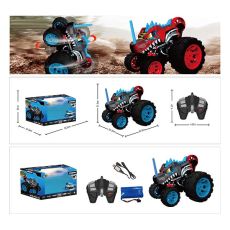 ماشین کنترلی 5 چرخ Shark Monster Truck طرح دایناسور مشکی Crazon با مقیاس 1:14, image 2