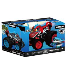 ماشین کنترلی 5 چرخ Shark Monster Truck طرح دایناسور قرمز Crazon با مقیاس 1:14, image 4