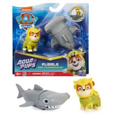 فیگور رابل همراه با کوسه سر چکشی کوچولو سگ های نگهبان Paw Patrol سری Aqua Pups, تنوع: 6065411-Rubble, image 