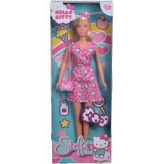 عروسک 29 سانتی Steffi Love مدل Hello Kitty با لباس صورتی پررنگ, image 3