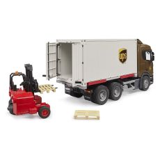 کامیون حمل بار UPS اسکانیا مدل Super 560R به همراه لیفتراک برودر Bruder, image 3