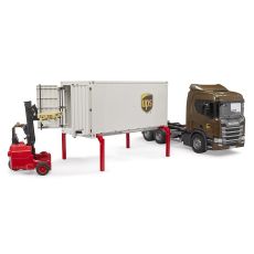 کامیون حمل بار UPS اسکانیا مدل Super 560R به همراه لیفتراک برودر Bruder, image 5