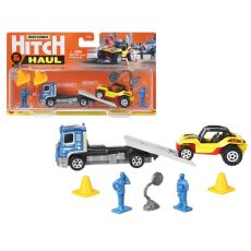 پک تریلر و ماشین Match Box سری Hitch and Haul مدل MBX Flatbed King, image 