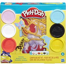 پک 6 تایی خمیربازی به همراه قالب حیوانات Play Doh, تنوع: E8530-Anima, image 2
