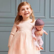 عروسک نوزاد 35 سانتی LullaBaby با لباس یاسی خال خالی, image 3