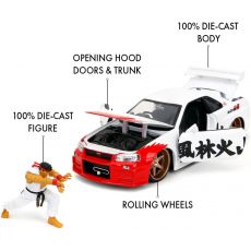 ماشین فلزی نیسان اسکای لاین 2002 مدل GT-R R34 و فیگور فلزی Ryu با مقیاس 1:24, تنوع: 253255071-Ryu, image 9