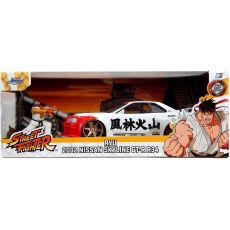 ماشین فلزی نیسان اسکای لاین 2002 مدل GT-R R34 و فیگور فلزی Ryu با مقیاس 1:24, تنوع: 253255071-Ryu, image 10