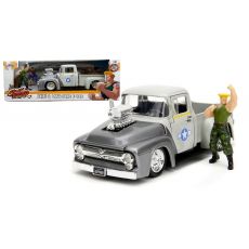 ماشین فلزی فورد 1956 مدل F-100 و فیگور فلزی Guile با مقیاس 1:24, تنوع: 253255057-Guile, image 