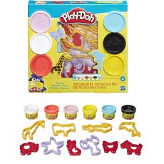 پک 6 تایی خمیربازی به همراه قالب حیوانات Play Doh, تنوع: E8530-Anima, image 
