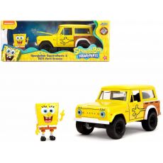 ماشین فلزی 1973 Ford Bronco و فیگور فلزی باب اسفنجی با مقیاس 1:24, image 