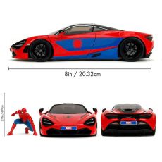 ماشین فلزی مک لارن 720S و فیگور فلزی مرد عنکبوتی با مقیاس 1:24, image 4