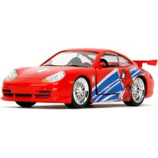ماشین فلزی اسپایدرمن مدل پورشه 911 GT3 RS (996) با مقیاس 1:32, image 3
