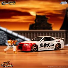 ماشین فلزی نیسان اسکای لاین 2002 مدل GT-R R34 و فیگور فلزی Ryu با مقیاس 1:24, تنوع: 253255071-Ryu, image 2
