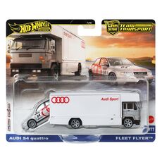 پک دو عددی ماشین‌ و تریلی Hot Wheels Premium سری Team Transport مدل Audi, image 