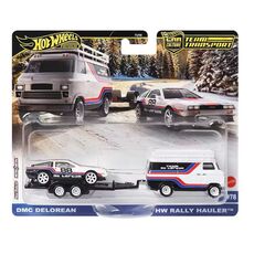 پک دو عددی ماشین‌ و تریلی Hot Wheels Premium سری Team Transport مدل DMC, image 