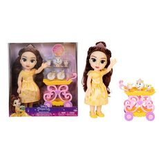 عروسک 35 سانتی پرنسس بل به همراه ترولی چای خوری Disney Princess, image 