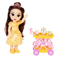 عروسک 35 سانتی پرنسس بل به همراه ترولی چای خوری Disney Princess, image 2