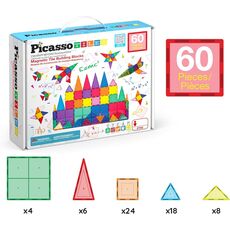 ست 60 عددی بلاک های سه بعدی مغناطیسی پیکاسو, image 