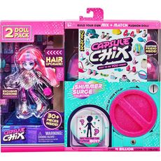 پک 2 تایی عروسک های فشن سورپرایزی Capsule Chix مدل Shimmer Surge با موهای صورتی, image 