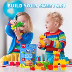 پاستیل 64 گرمی طرح بلاک ساختنی 4 بعدی Amos, image 2