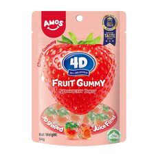 پاستیل 54 گرمی میوه ای توت فرنگی 4 بعدی Amos, تنوع: 51134-Strawberry, image 