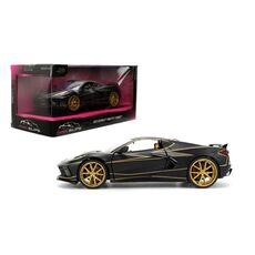 ماشین فلزی شورلت کوروت Stingray 2020 سری Pink Slips مدل مشکی با مقیاس 1:24, image 