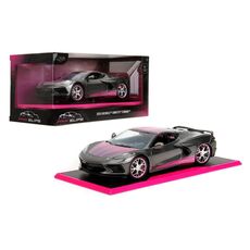 ماشین فلزی شورلت کوروت Stingray 2020 سری Pink Slips مدل مشکی و صورتی با مقیاس 1:24, image 