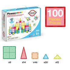 ست 100 عددی بلاک های ساختنی مغناطیسی سری کلاسیک Picasso Tiles, image 