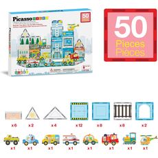 ست 50 عددی بازی مغناطیسی مترو سیتی Picasso Tiles, image 