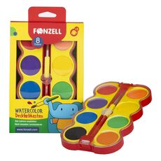 پک 8 عددی آبرنگ به همراه قلم‌ مو Fonzell, image 