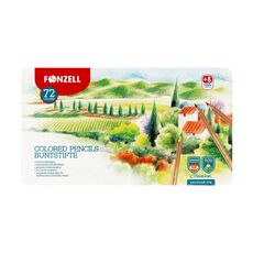 پک 72 عددی مداد رنگی خلاقانه با جعبه فلزی Fonzell مدل منظره, تنوع: 685058-Landscape, image 