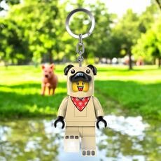 جاکلیدی 7 سانتی چراغ دار پسر لگویی با لباس هاپو IQ Lego, تنوع: 53542P-Dog, image 