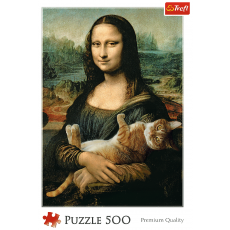 پازل 500 تکه ترفل مدل مونالیسا و گربه, image 2