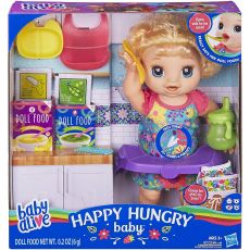 عروسک بیبی الایو مدل Happy Hungry فرفری بلوند, image 