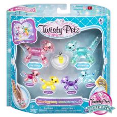 پک 6 تایی دستبندهای درخشان Twisty Petz مدل Rainbow Puppy Family, image 