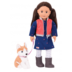 عروسک 46 سانتی OG مدل Leslie با سگ هاسکی, image 