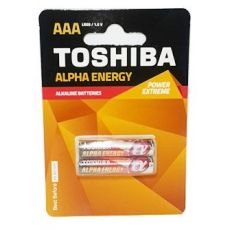 باتری آلکالاین توشیبا سایز نیم قلم مدل Alpha Energy بسته دو عددی, image 