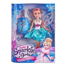 عروسک 26 سانتی پرنسس برفی Sparkle Girlz مدل Winter Princess (با دامن سبز), image 