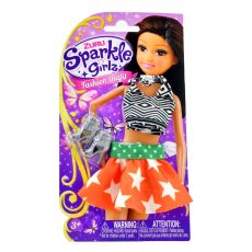 لباس عروسک 26 سانتی Sparkle Girlz (تاپ مشکی و دامن نارنجی), image 