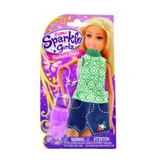 لباس عروسک 26 سانتی Sparkle Girlz (تاپ سبز و دامن جین), image 