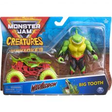ست ماشین و فیگور Monster Jam سری Creatures با مقیاس 1:64 مدل Big Tooth (سبز), image 