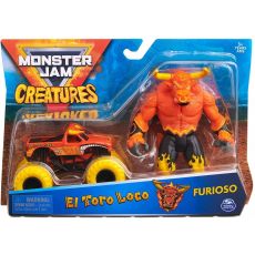 ست ماشین و فیگور Monster Jam سری Creatures با مقیاس 1:64 مدل Ei Toro Loco, image 