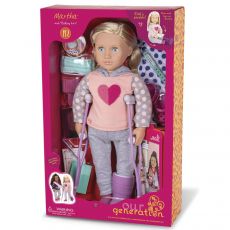 عروسک 46 سانتی دلوکس OG مدل Martha با چوب زیر بغل و کتاب, image 9