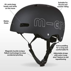 کلاه ایمنی مشکی مات مایکرو Micro سایز M, image 7