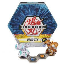 جعبه فلزی Baku-Tin با 2 باکوگان شانسی Bakugan آبی, image 